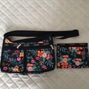 Like New Lesportsac Deluxe Everyday Bag x Rifle Paper Co